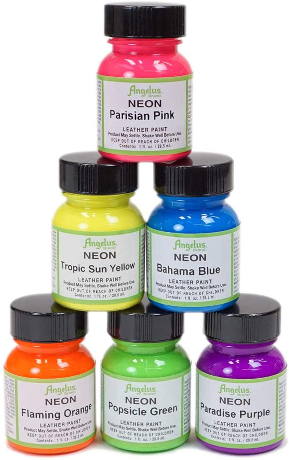 Angelus Neon-4 oz Leather Paint, Popsicle Green