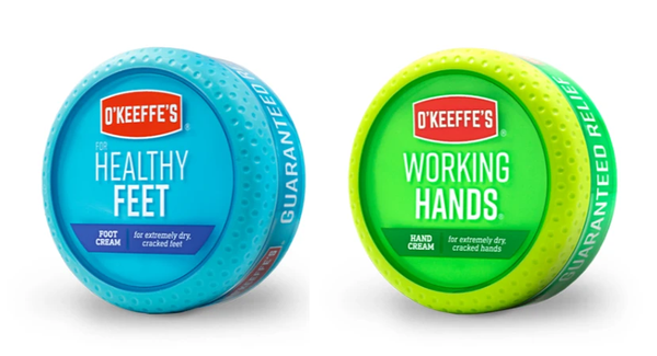 O'Keeffe's Working Hands Hand Cream, 3.4 Ounce Jar and Healthy Feet Foot  Cream, 3.2 Ounce Jar